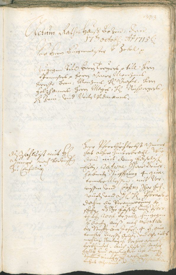 Civic Archives of Bozen-Bolzano - BOhisto Ratsprotokoll 1714/17 