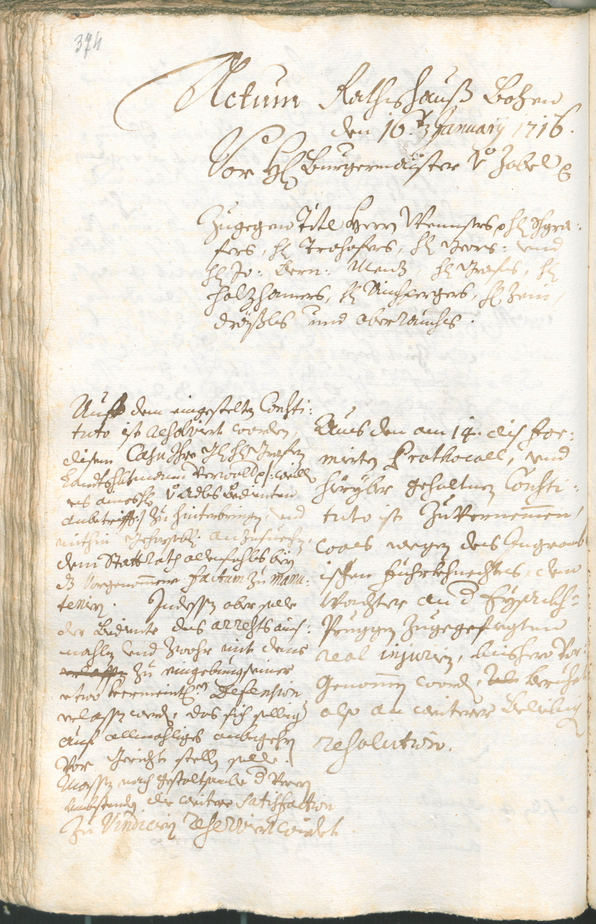 Stadtarchiv Bozen - BOhisto Ratsprotokoll 1714/17 