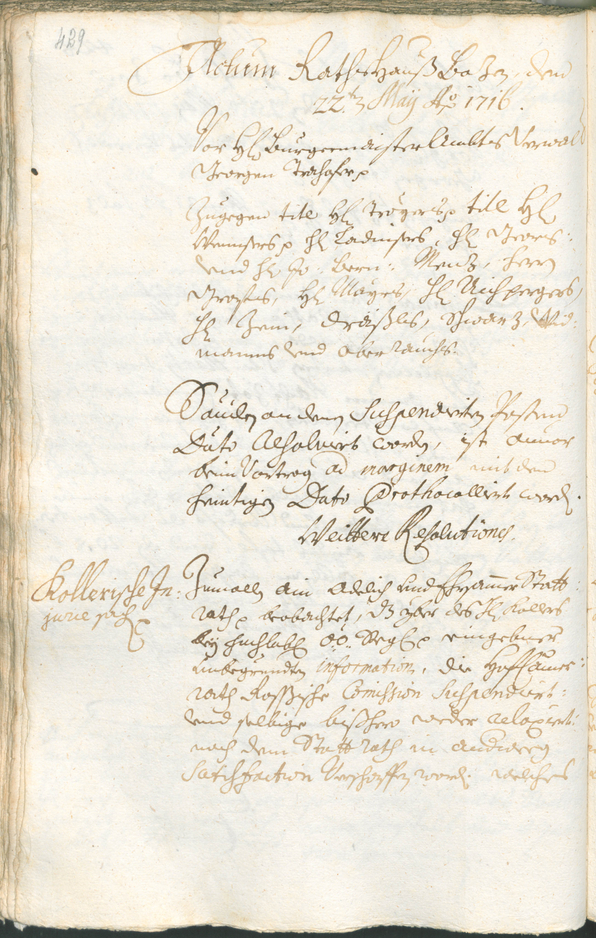 Stadtarchiv Bozen - BOhisto Ratsprotokoll 1714/17 