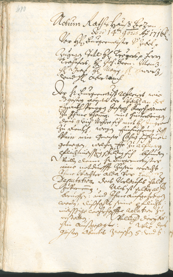 Civic Archives of Bozen-Bolzano - BOhisto Ratsprotokoll 1714/17 