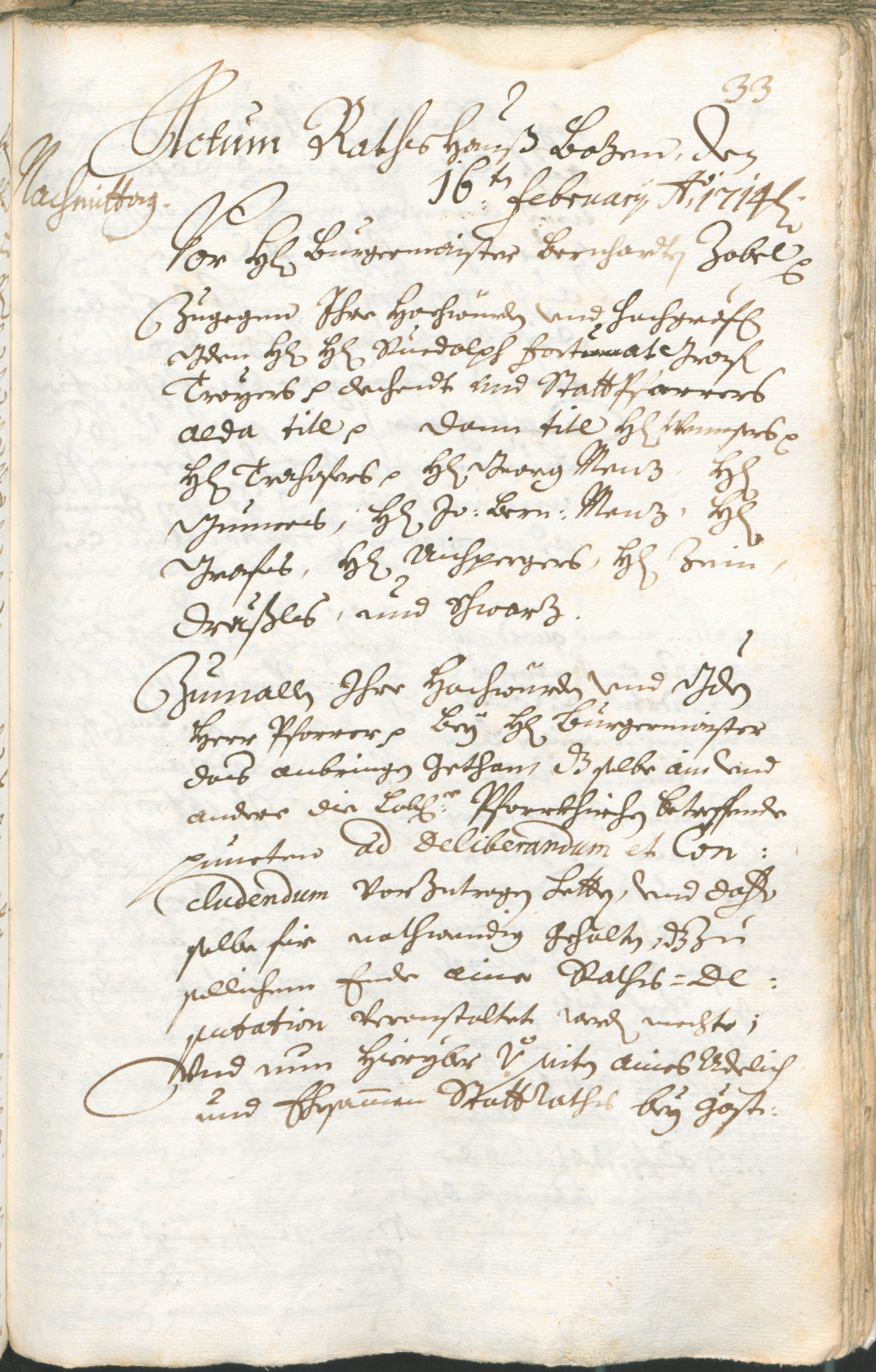 Stadtarchiv Bozen - BOhisto Ratsprotokoll 1714/17 