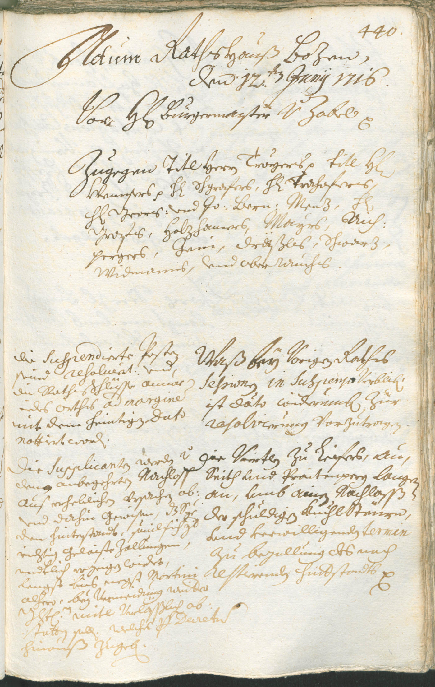 Stadtarchiv Bozen - BOhisto Ratsprotokoll 1714/17 