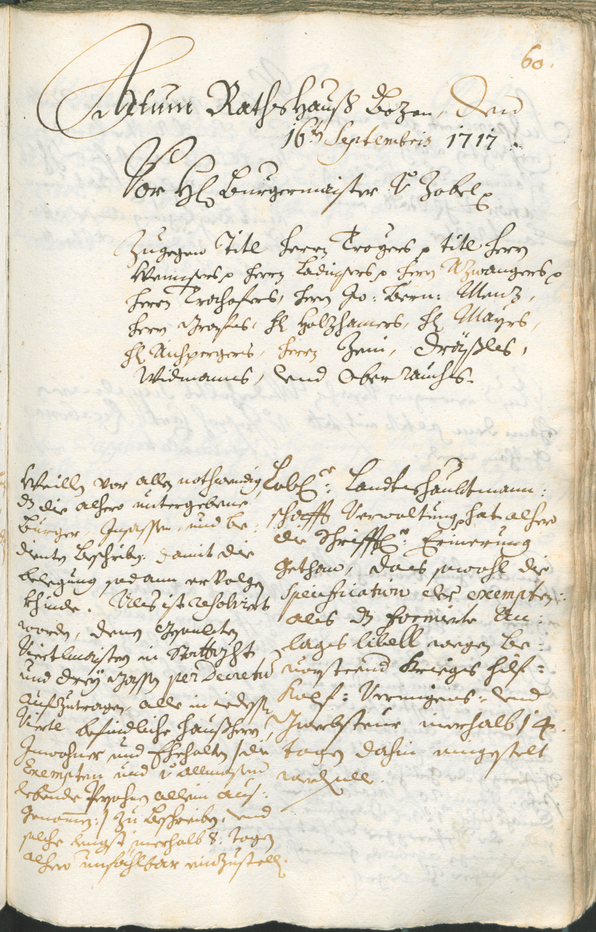 Civic Archives of Bozen-Bolzano - BOhisto Ratsprotokoll 1717/20 