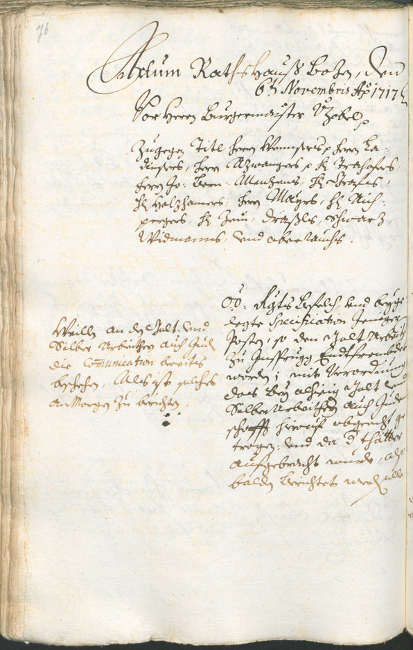 Stadtarchiv Bozen - BOhisto Ratsprotokoll 1717/20 