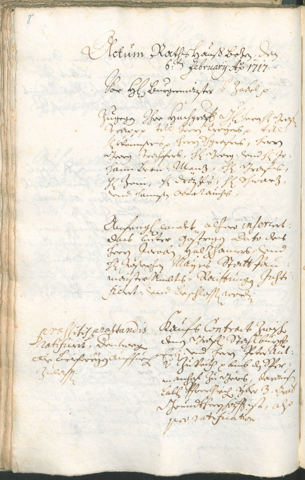 Stadtarchiv Bozen - BOhisto Ratsprotokoll 1717/20 