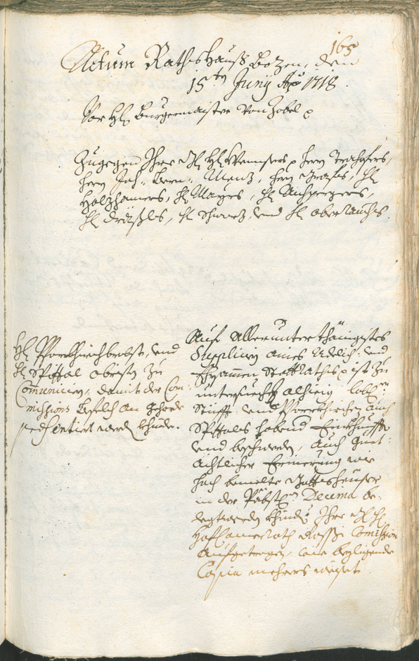 Stadtarchiv Bozen - BOhisto Ratsprotokoll 1717/20 