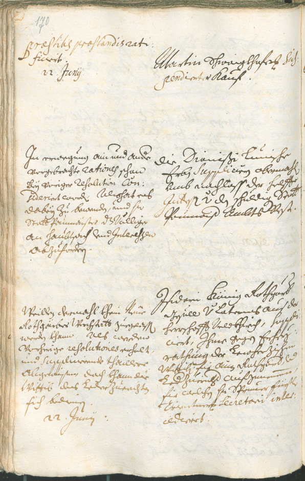 Stadtarchiv Bozen - BOhisto Ratsprotokoll 1717/20 