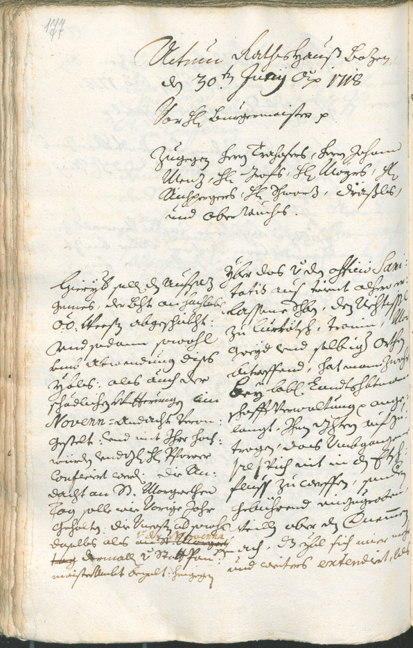 Civic Archives of Bozen-Bolzano - BOhisto Ratsprotokoll 1717/20 