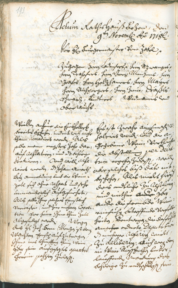 Stadtarchiv Bozen - BOhisto Ratsprotokoll 1717/20 