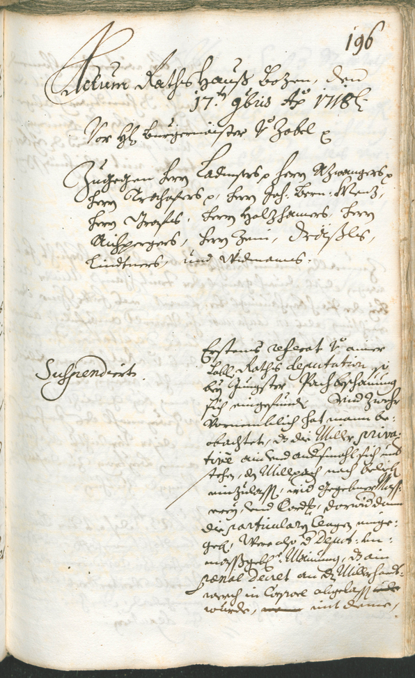 Stadtarchiv Bozen - BOhisto Ratsprotokoll 1717/20 