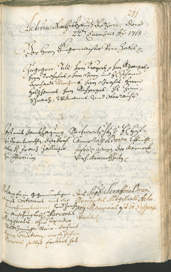 Stadtarchiv Bozen - BOhisto Ratsprotokoll 1717/20 