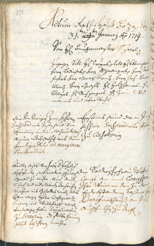 Stadtarchiv Bozen - BOhisto Ratsprotokoll 1717/20 