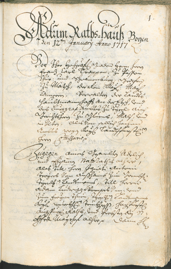 Civic Archives of Bozen-Bolzano - BOhisto Ratsprotokoll 1717/20 