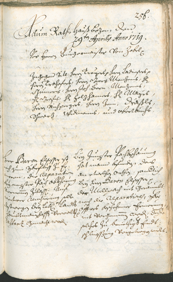 Civic Archives of Bozen-Bolzano - BOhisto Ratsprotokoll 1717/20 