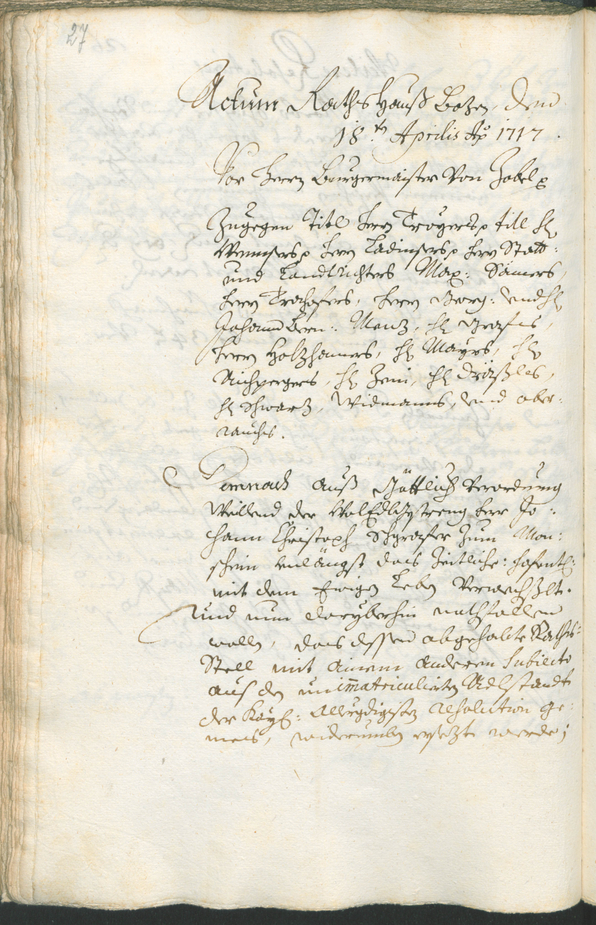 Civic Archives of Bozen-Bolzano - BOhisto Ratsprotokoll 1717/20 