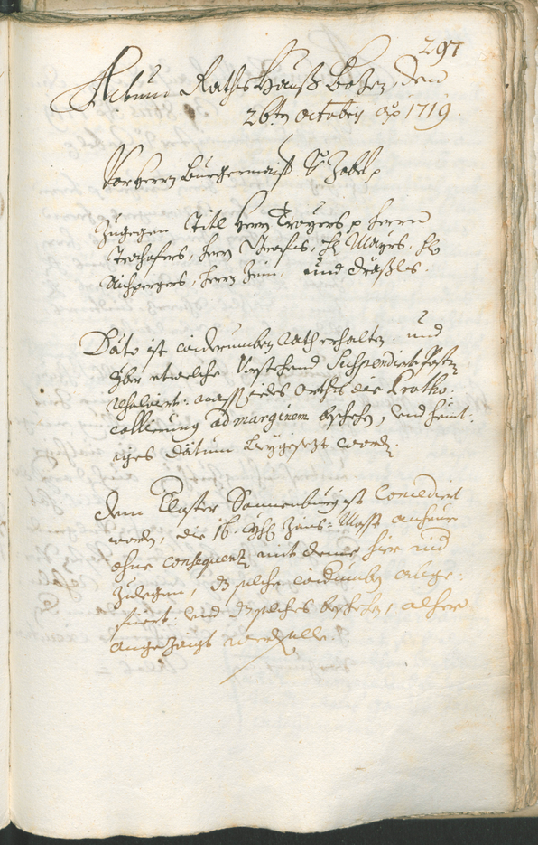 Stadtarchiv Bozen - BOhisto Ratsprotokoll 1717/20 