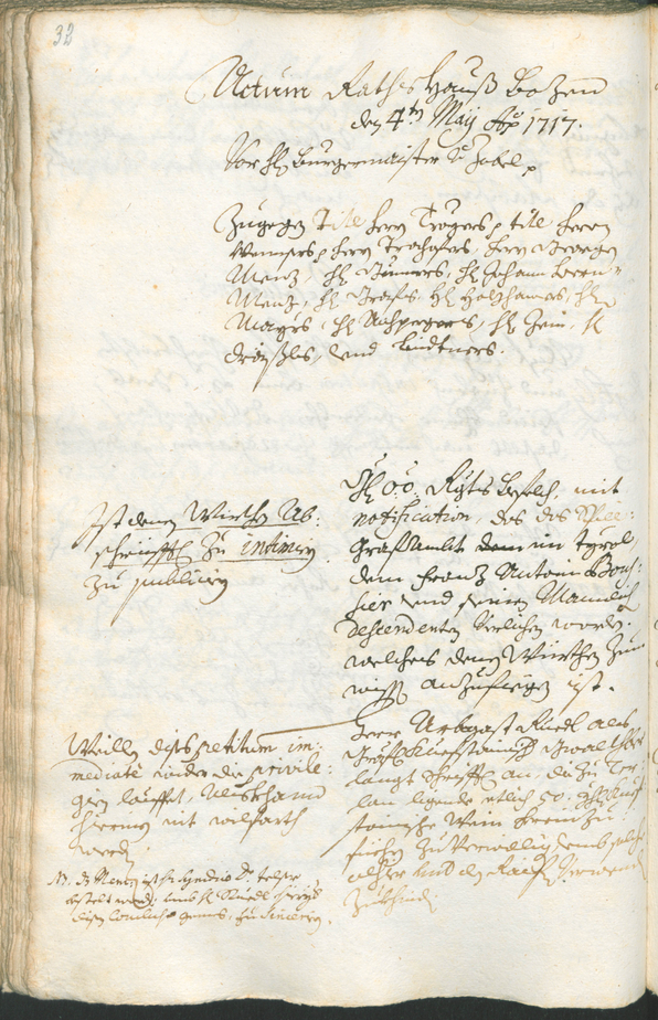 Stadtarchiv Bozen - BOhisto Ratsprotokoll 1717/20 