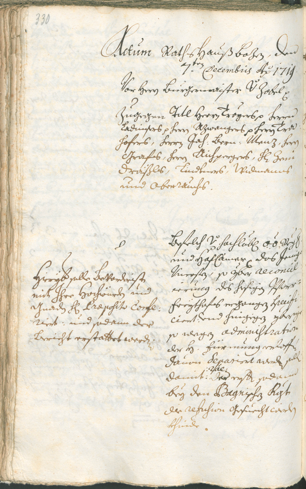 Stadtarchiv Bozen - BOhisto Ratsprotokoll 1717/20 