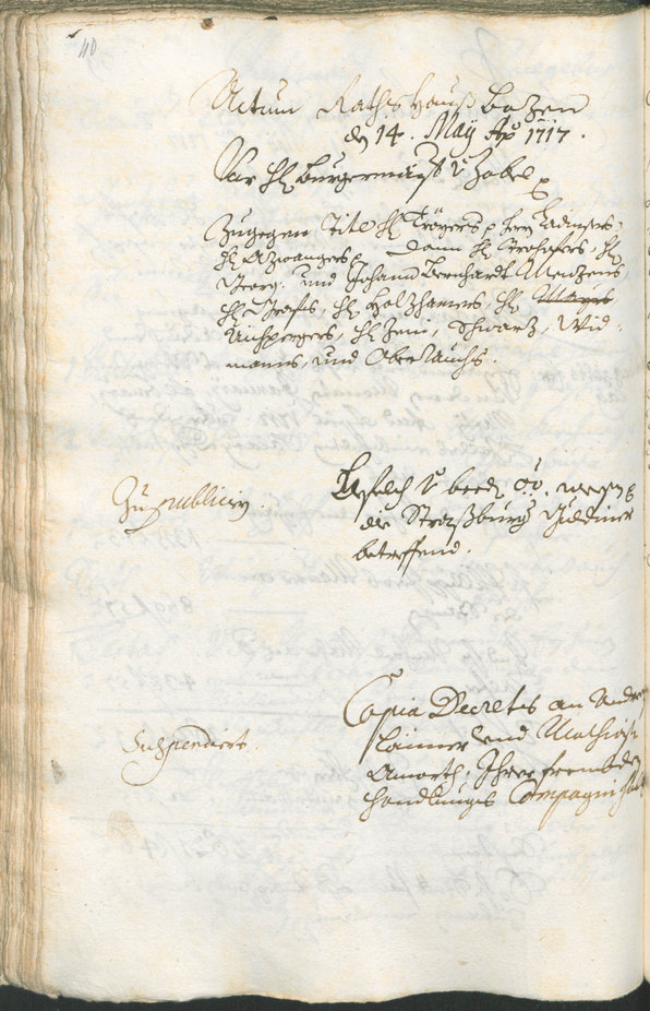 Stadtarchiv Bozen - BOhisto Ratsprotokoll 1717/20 