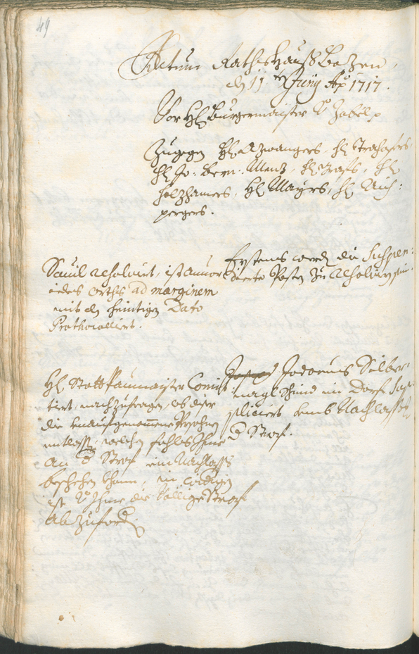 Stadtarchiv Bozen - BOhisto Ratsprotokoll 1717/20 