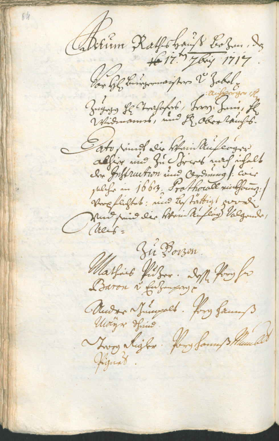 Civic Archives of Bozen-Bolzano - BOhisto Ratsprotokoll 1717/20 