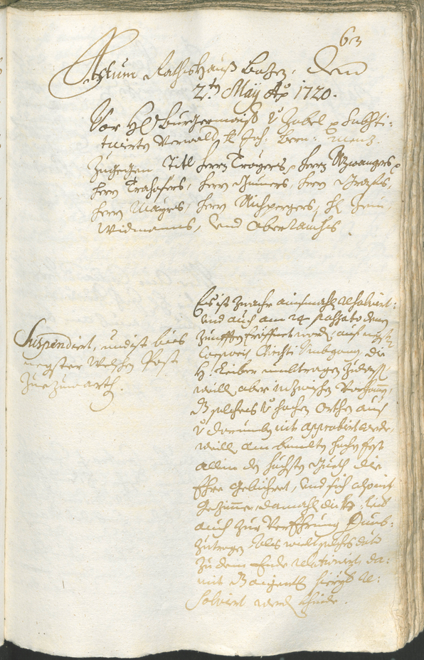 Archivio Storico della Città di Bolzano - BOhisto protocollo consiliare 1720/23 