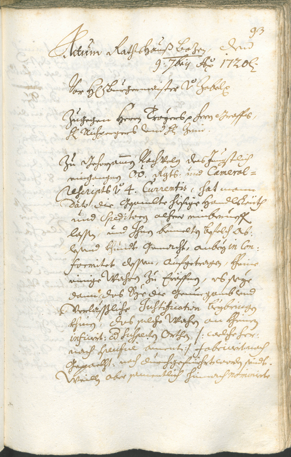 Stadtarchiv Bozen - BOhisto Ratsprotokoll 1720/23 