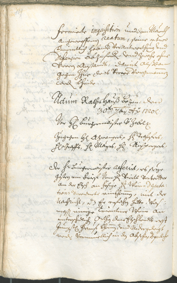 Civic Archives of Bozen-Bolzano - BOhisto Ratsprotokoll 1720/23 