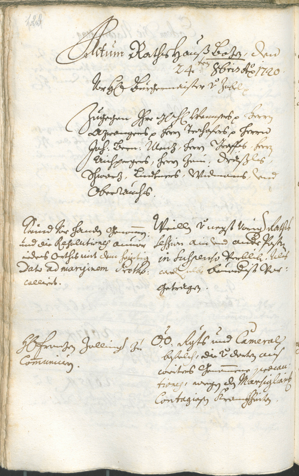 Archivio Storico della Città di Bolzano - BOhisto protocollo consiliare 1720/23 