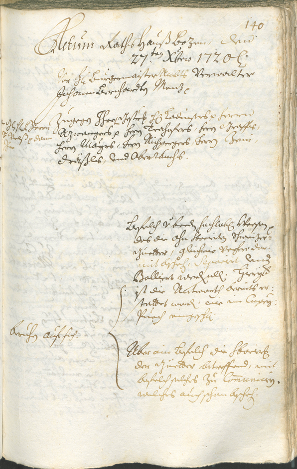 Archivio Storico della Città di Bolzano - BOhisto protocollo consiliare 1720/23 