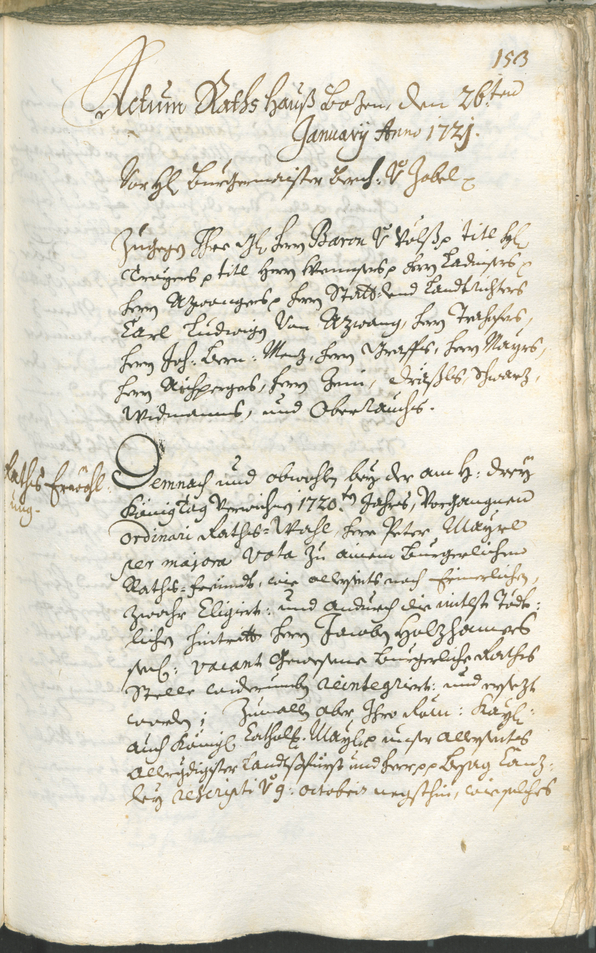 Stadtarchiv Bozen - BOhisto Ratsprotokoll 1720/23 