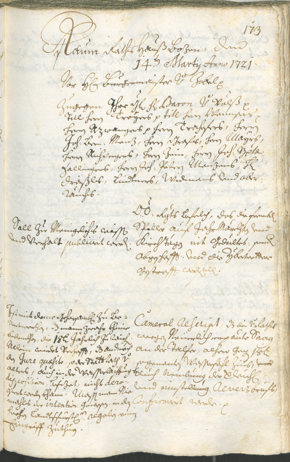 Civic Archives of Bozen-Bolzano - BOhisto Ratsprotokoll 1720/23 