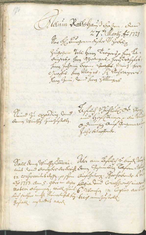 Stadtarchiv Bozen - BOhisto Ratsprotokoll 1720/23 