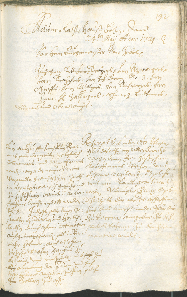 Archivio Storico della Città di Bolzano - BOhisto protocollo consiliare 1720/23 