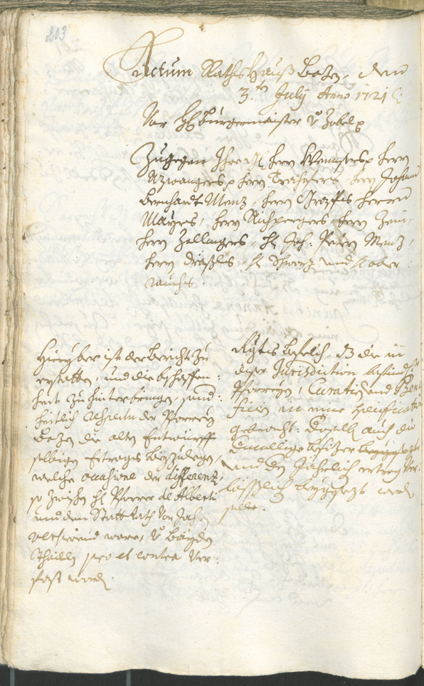 Archivio Storico della Città di Bolzano - BOhisto protocollo consiliare 1720/23 