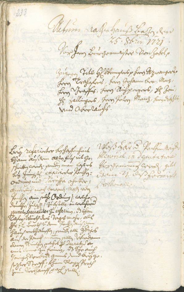 Civic Archives of Bozen-Bolzano - BOhisto Ratsprotokoll 1720/23 