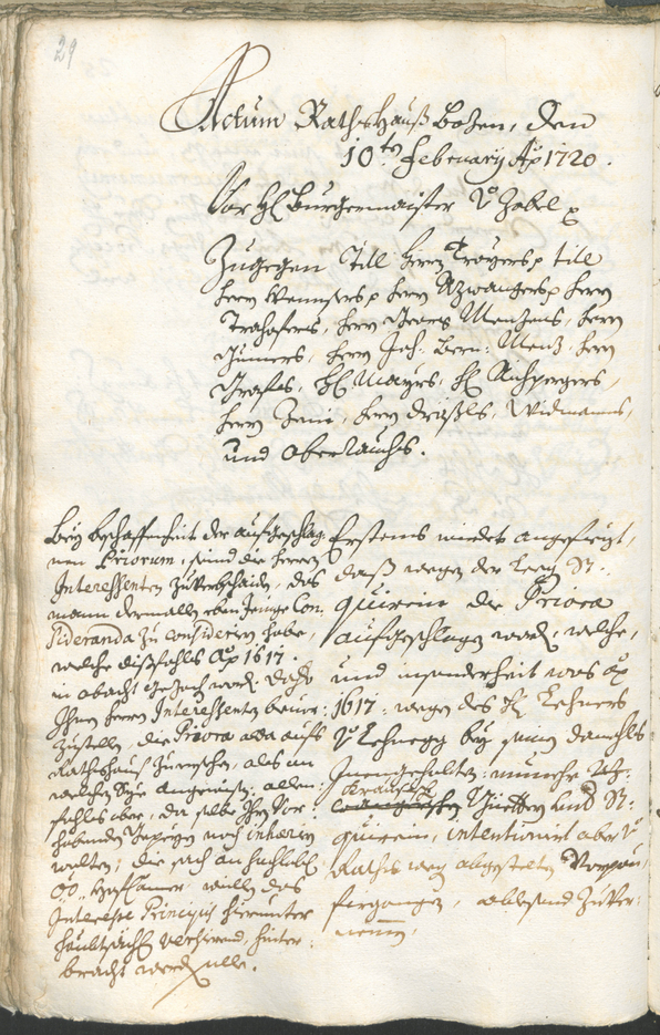 Archivio Storico della Città di Bolzano - BOhisto protocollo consiliare 1720/23 