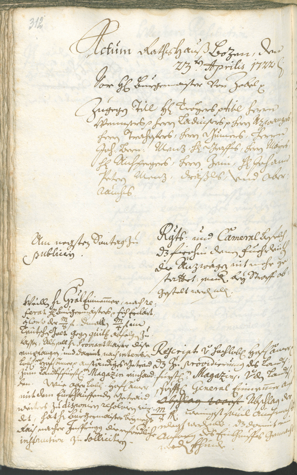 Archivio Storico della Città di Bolzano - BOhisto protocollo consiliare 1720/23 