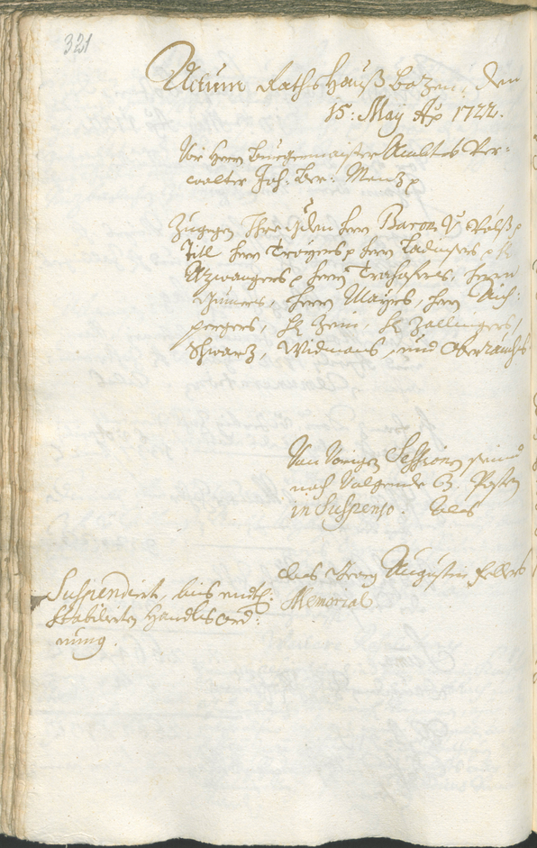 Civic Archives of Bozen-Bolzano - BOhisto Ratsprotokoll 1720/23 