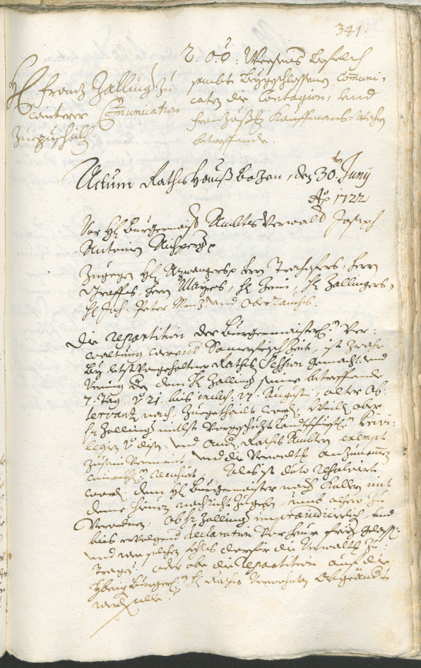 Archivio Storico della Città di Bolzano - BOhisto protocollo consiliare 1720/23 