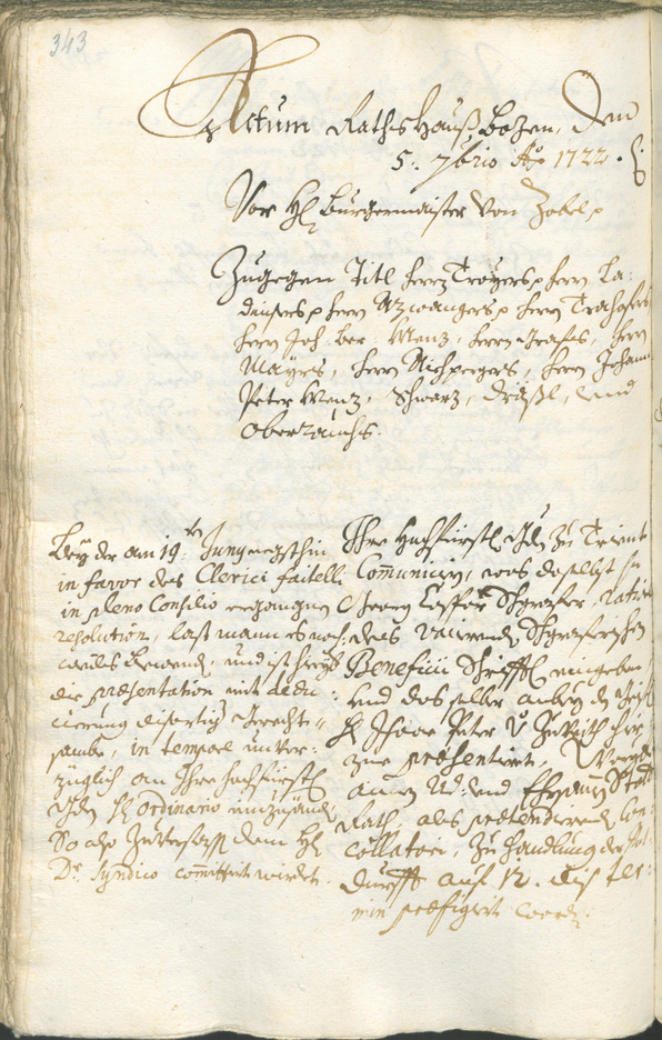 Civic Archives of Bozen-Bolzano - BOhisto Ratsprotokoll 1720/23 