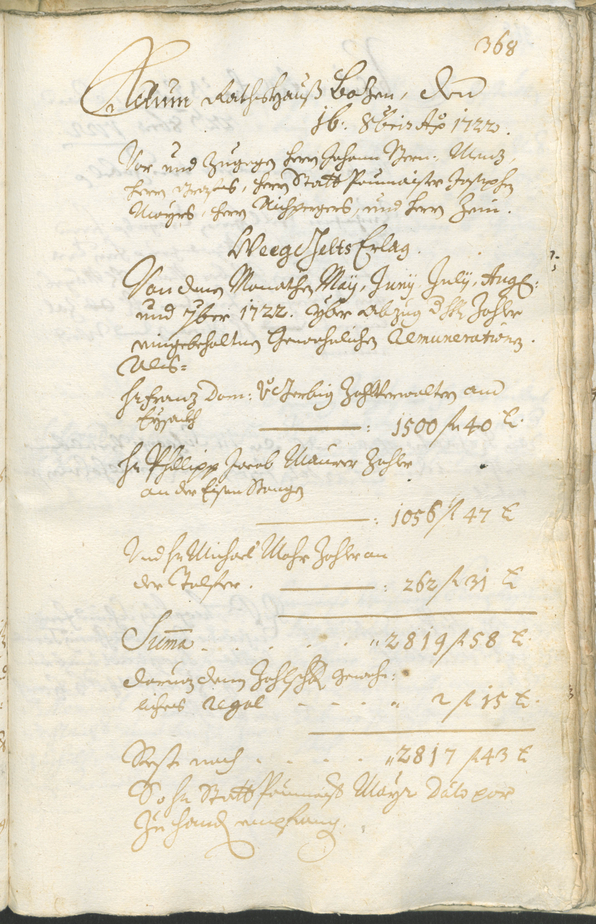 Civic Archives of Bozen-Bolzano - BOhisto Ratsprotokoll 1720/23 