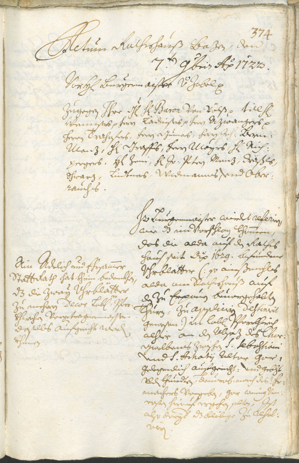 Civic Archives of Bozen-Bolzano - BOhisto Ratsprotokoll 1720/23 