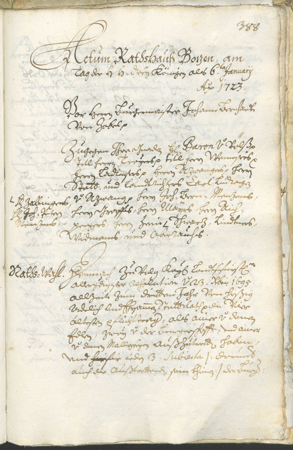 Civic Archives of Bozen-Bolzano - BOhisto Ratsprotokoll 1720/23 