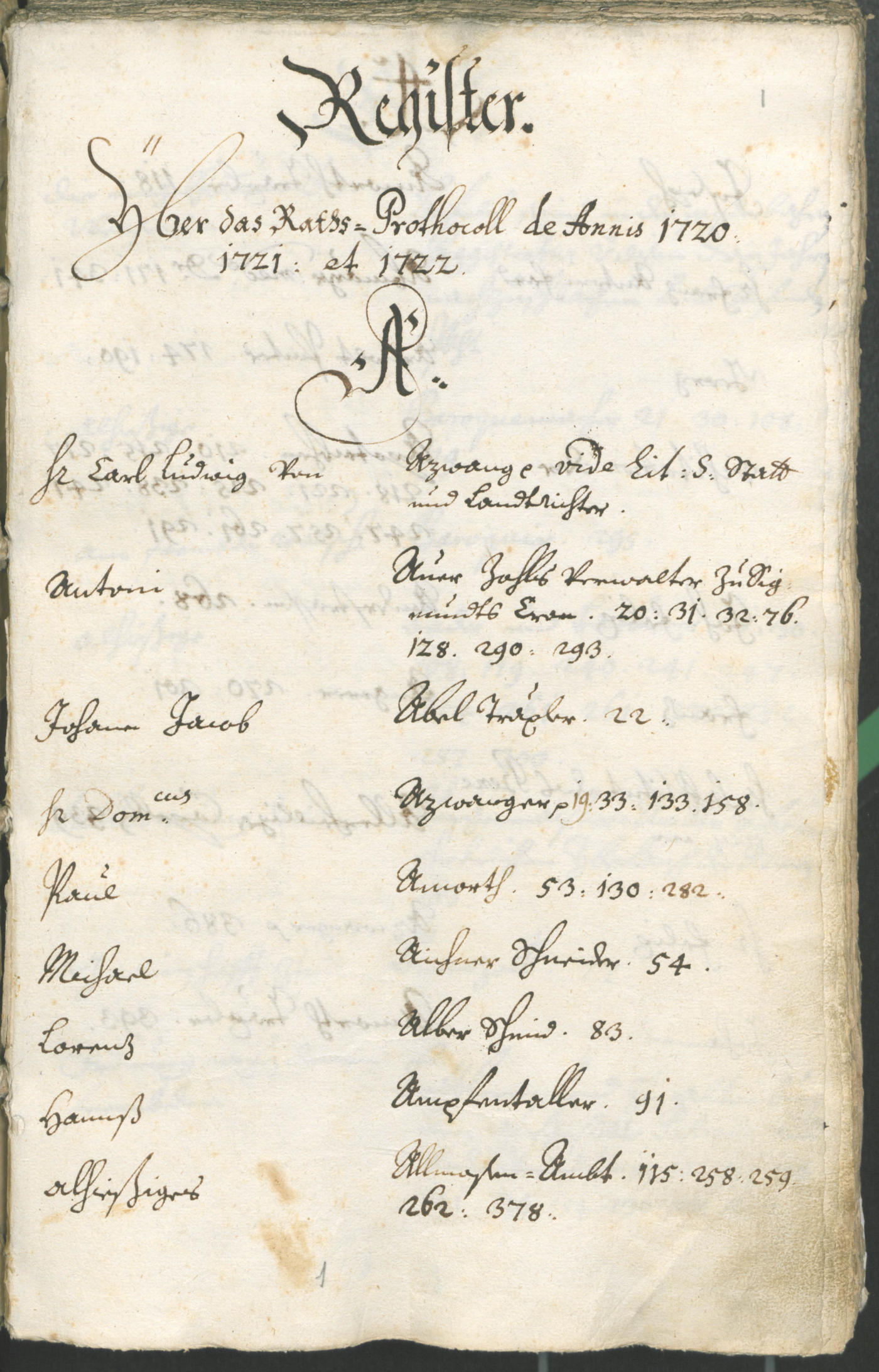 Civic Archives of Bozen-Bolzano - BOhisto Ratsprotokoll 1720/23 