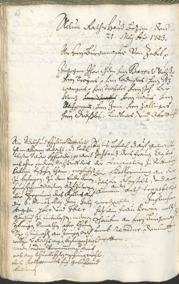 Civic Archives of Bozen-Bolzano - BOhisto Ratsprotokoll 1723/26 