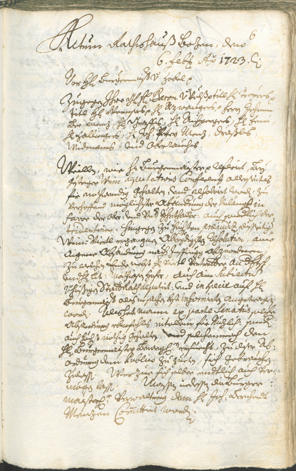 Archivio Storico della Città di Bolzano - BOhisto protocollo consiliare 1723/26 