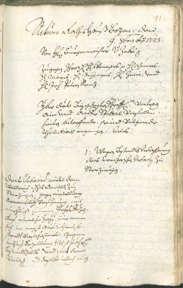 Civic Archives of Bozen-Bolzano - BOhisto Ratsprotokoll 1723/26 