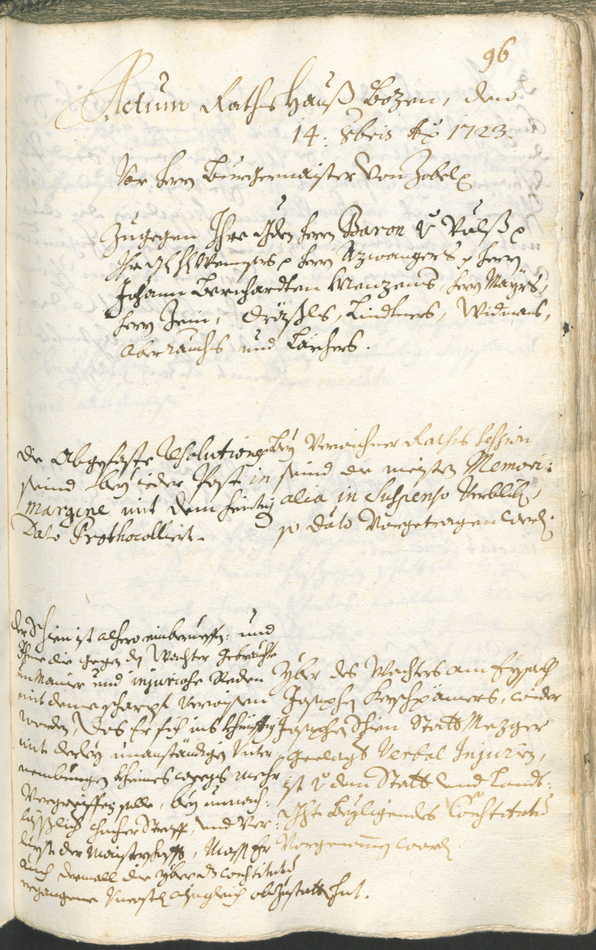 Civic Archives of Bozen-Bolzano - BOhisto Ratsprotokoll 1723/26 