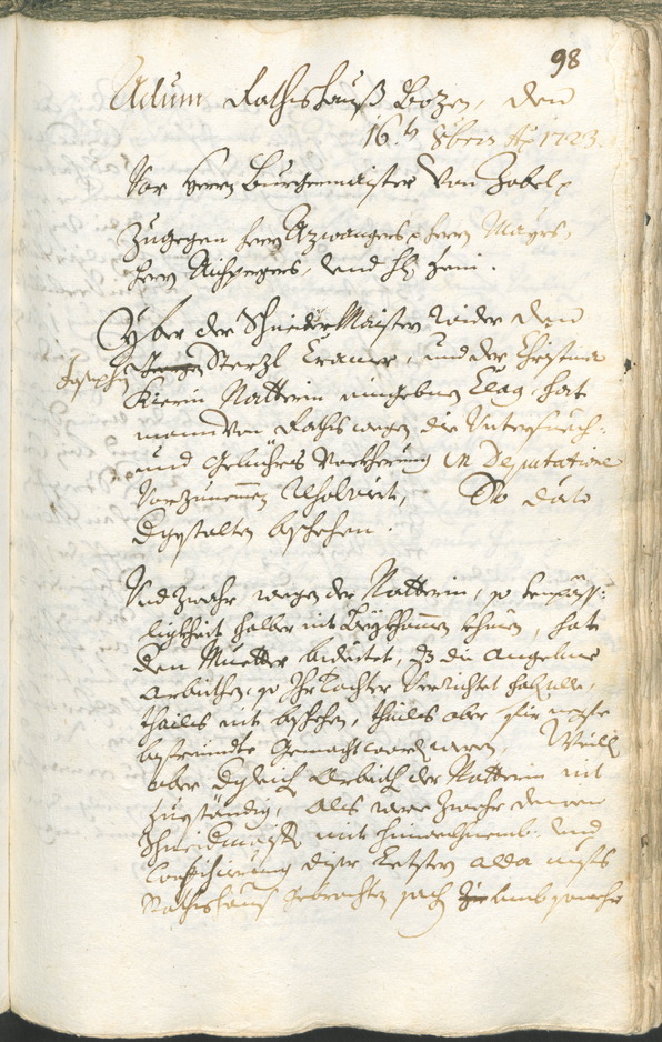 Stadtarchiv Bozen - BOhisto Ratsprotokoll 1723/26 